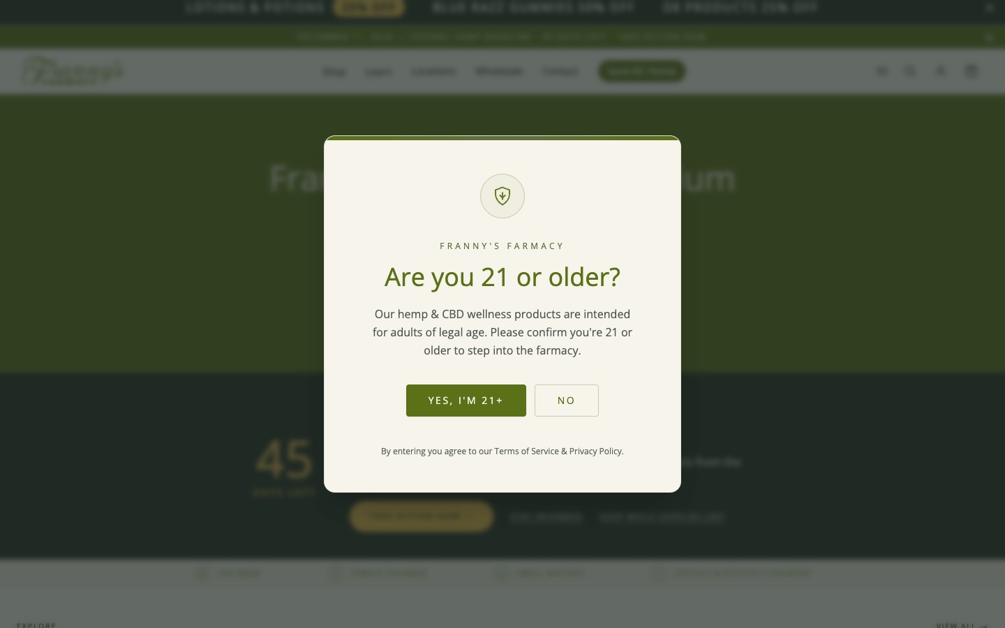 The current homepage